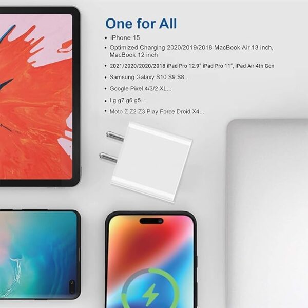20W Power Adapter and Ultra Fast USB-C to C Cable (for iPhone, iPad & AirPods)