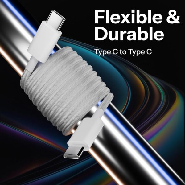 20W Fast Charger Compatible for iPhone 17/16/15/14/13/12/11 Series | 1M Type C to L Cable + 1M Nylon Braided Type C to C Cable | PD Fast Charger